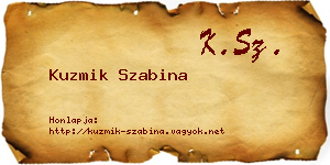 Kuzmik Szabina névjegykártya